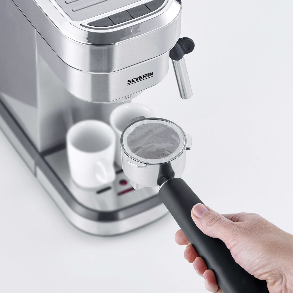 Máquina de Café Manual Severin KA5994 de 15 bar para Café Moído ou Pastilhas - Inox Inox-5