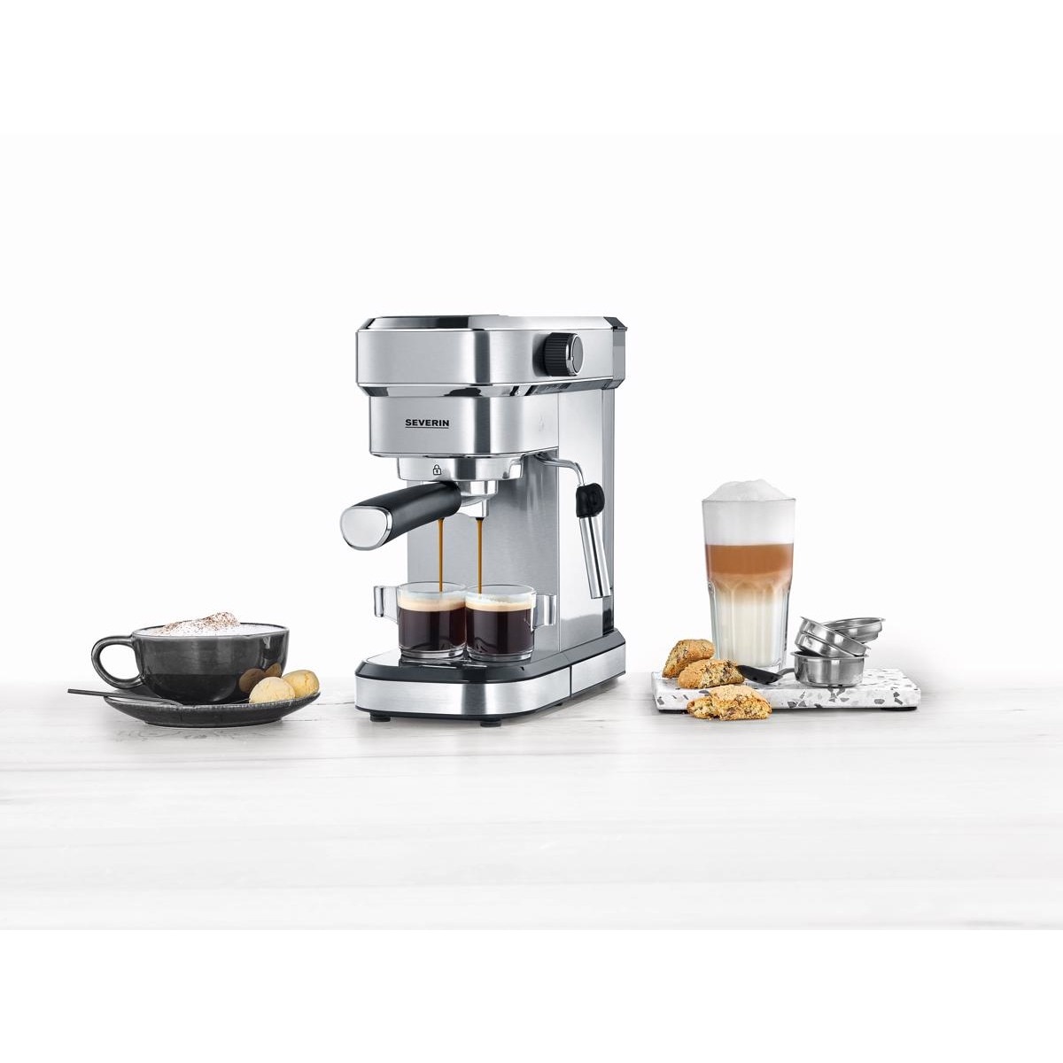 Máquina de Café Manual Severin KA5994 de 15 bar para Café Moído ou Pastilhas - Inox Inox-9