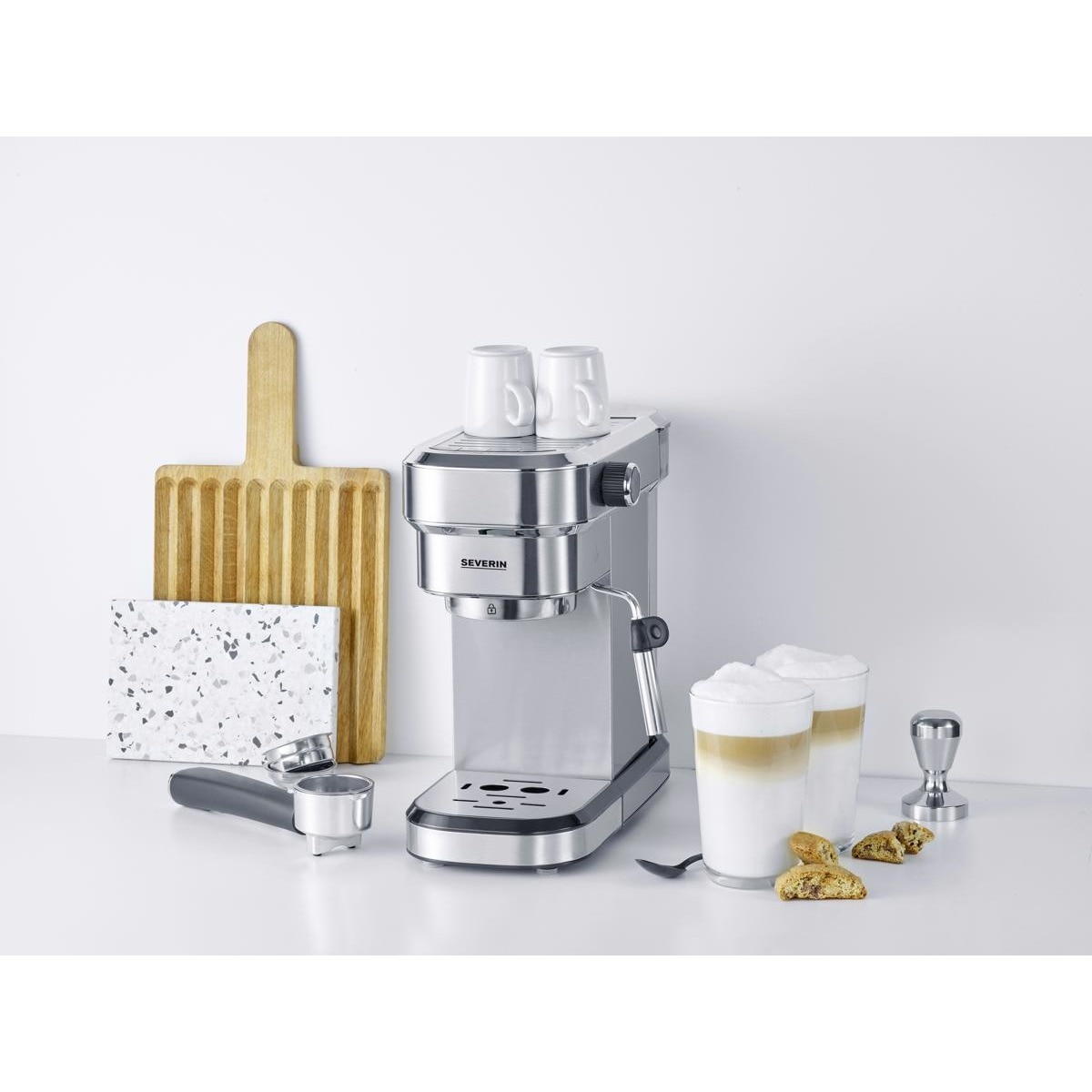 Máquina de Café Manual Severin KA5994 de 15 bar para Café Moído ou Pastilhas - Inox Inox-8