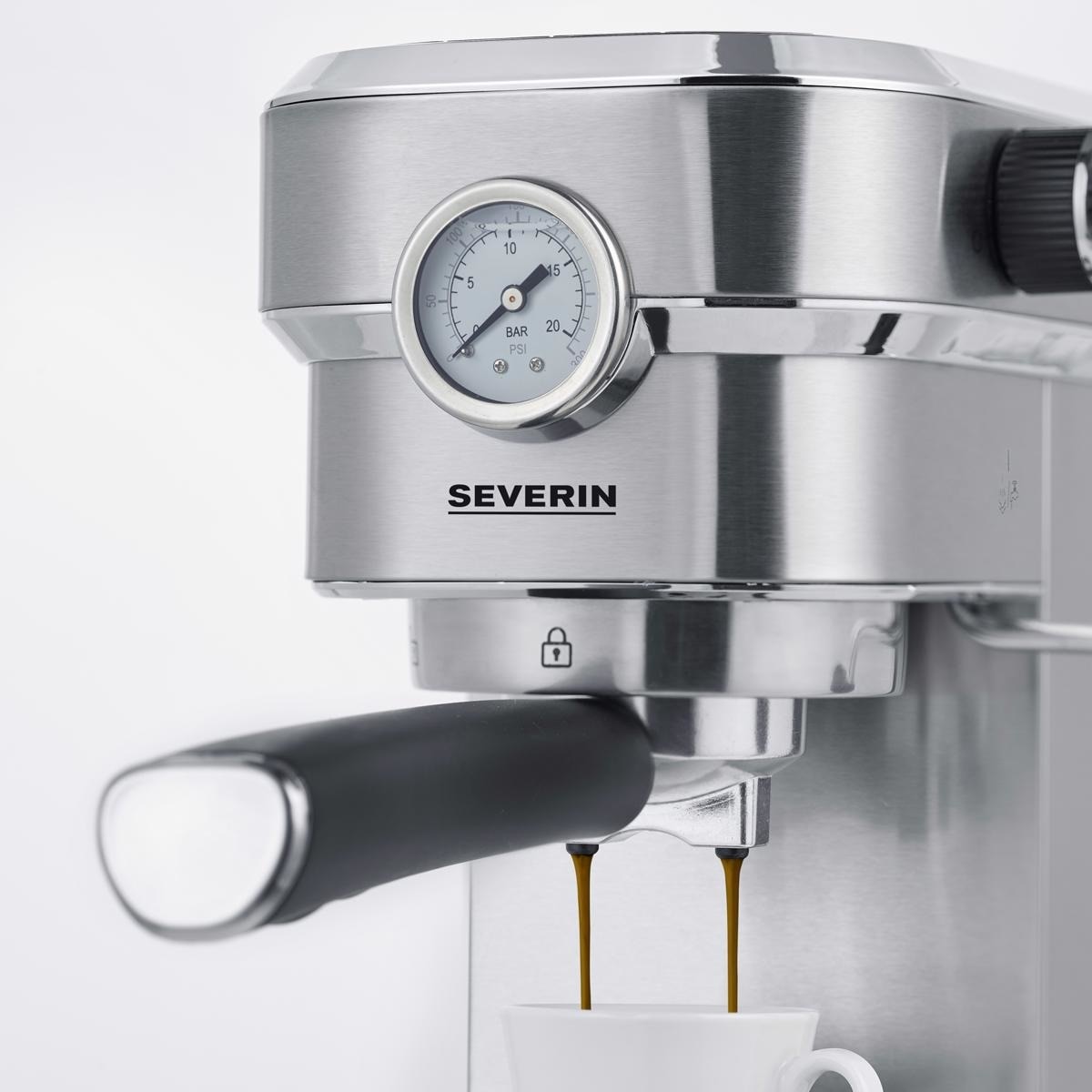 Máquina de Café Manual Severin Expresso Barista  KA5995 de 15 bar para Café Moído e Pastilhas - Inox 6