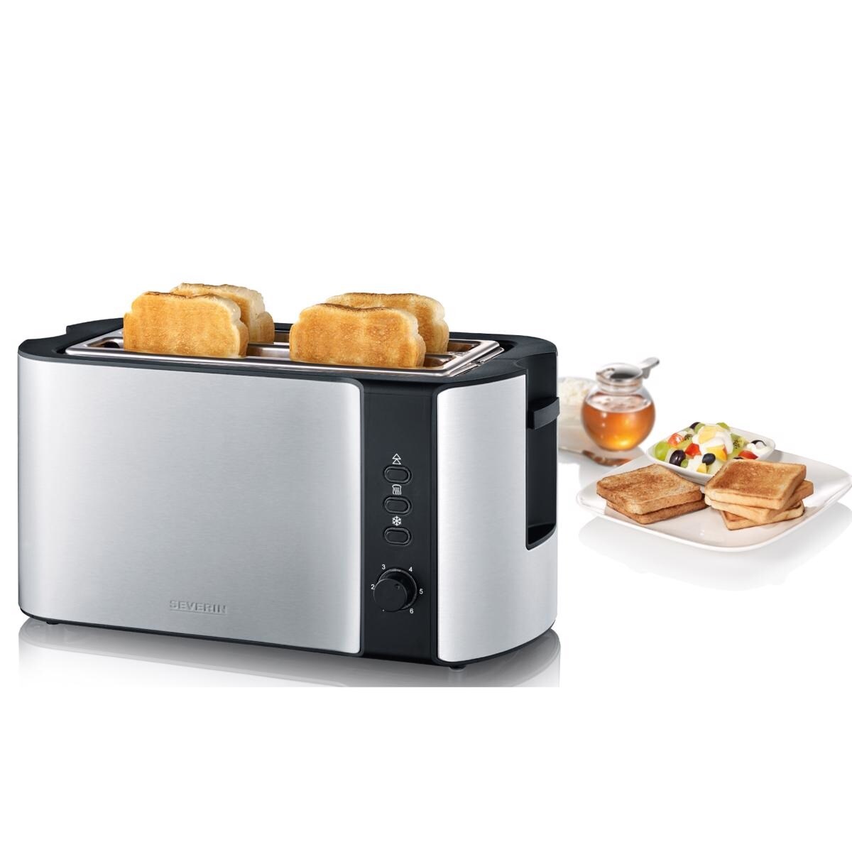Torradeira Severin AT 2590 Long Slot de 1400 W com 2 Fendas Longas - Inox Inox-3