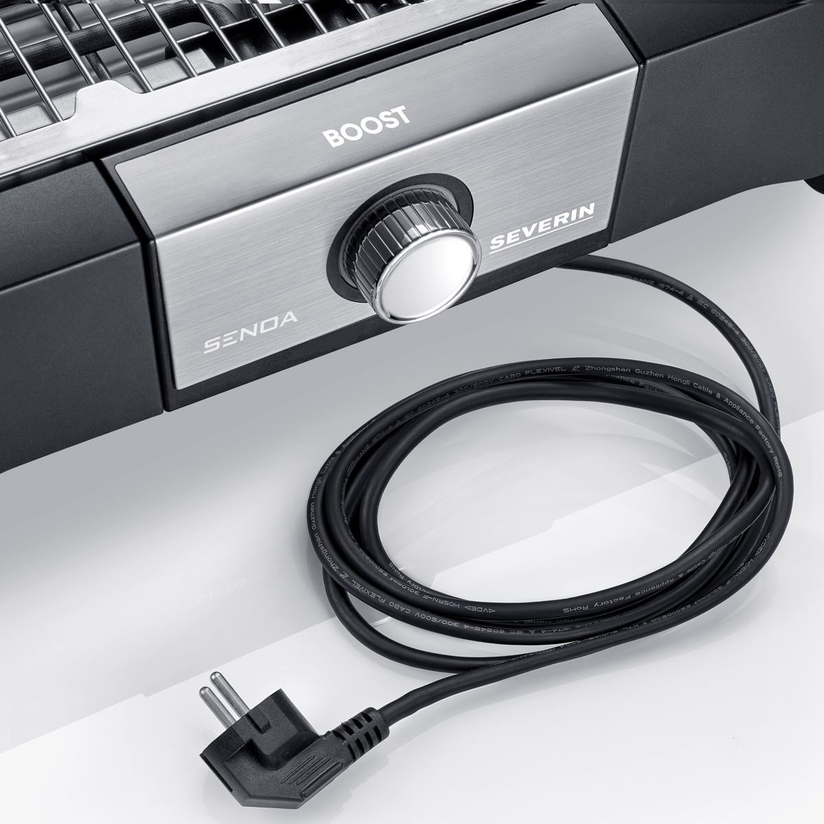 Grelhador de Resistência Severin PG8113 SafeTouch e BoostZone de 3000W - Preto e Inox Inox/Preto-8