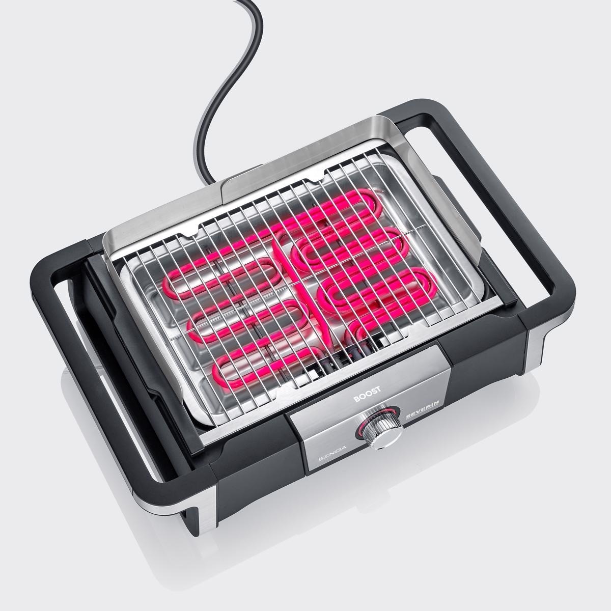 Grelhador de Resistência Severin PG8113 SafeTouch e BoostZone de 3000W - Preto e Inox Inox/Preto-4