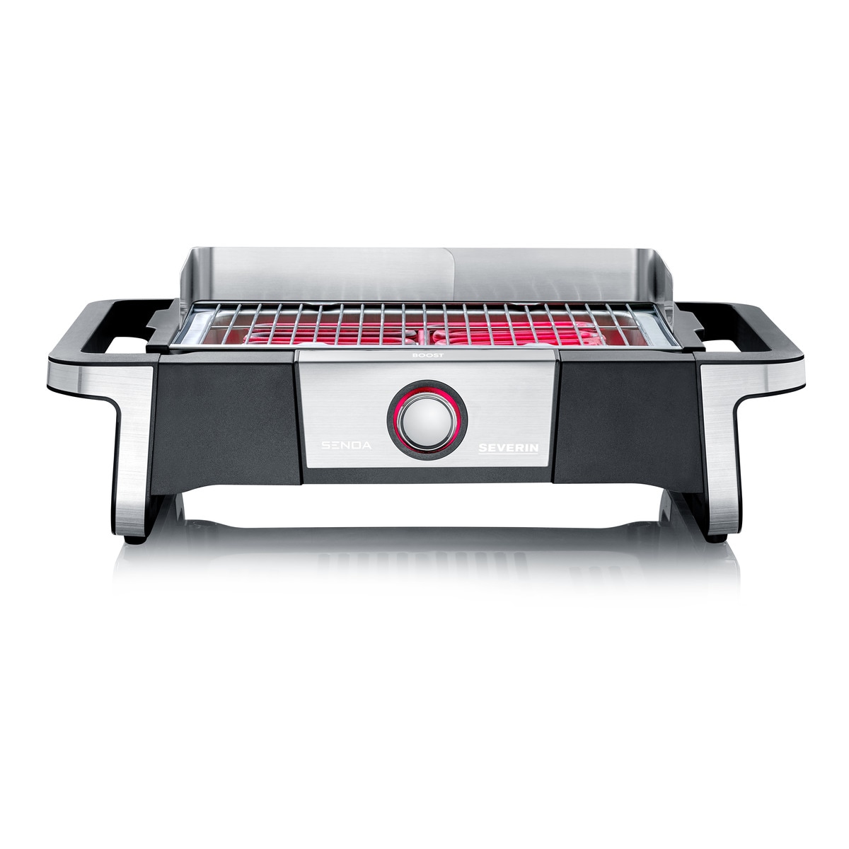 Grelhador de Resistência Severin PG8113 SafeTouch e BoostZone de 3000W - Preto e Inox Inox/Preto-3