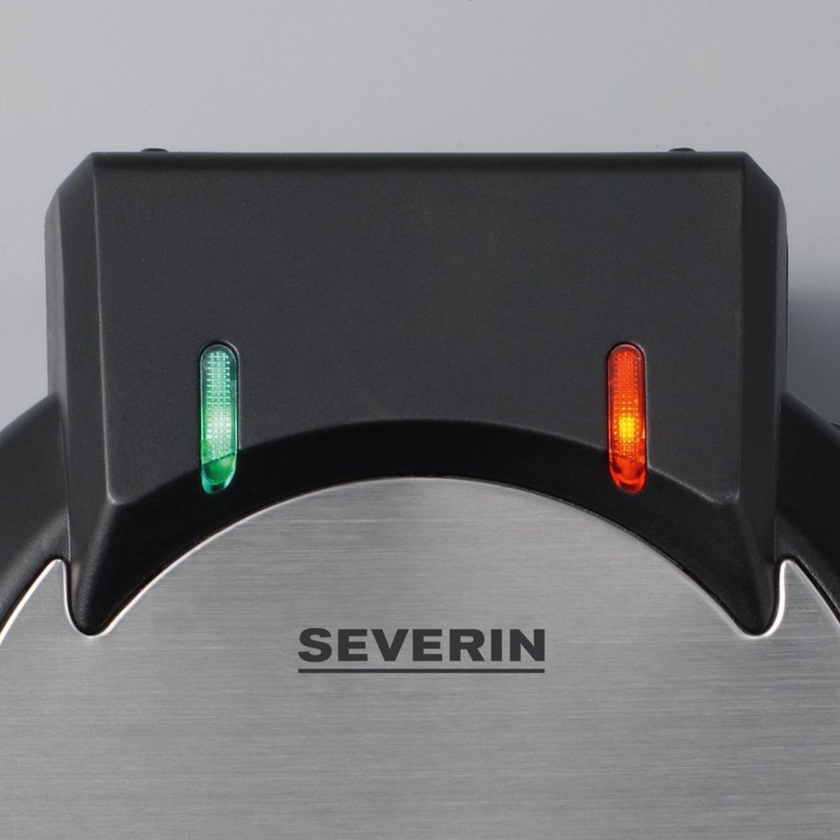 Máquina de Waffles Severin WA 2103 de 1300 W - Aço Inoxidável Escovado Preto Inox/Preto-3