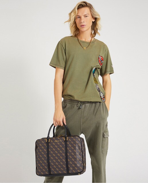 Portadocumentos de hombre Guess en marrón estampado con cremallera · Guess  · El Corte Inglés