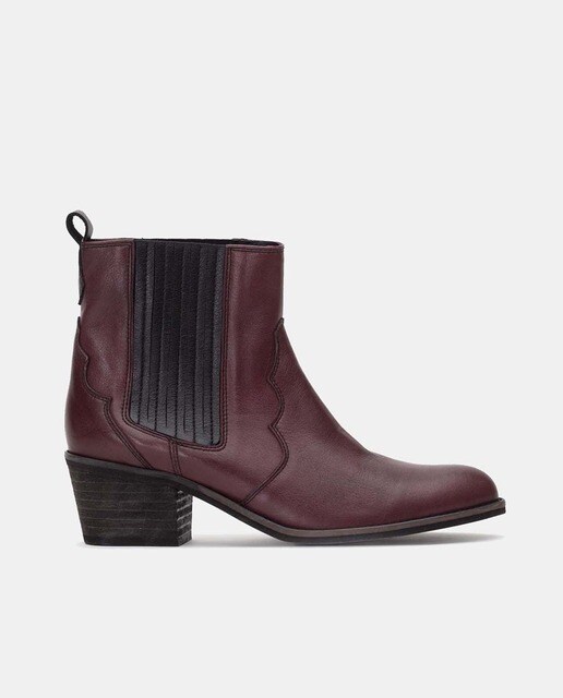 Botines de mujer en color granate con elásticos laterales · Mercules · El  Corte Inglés