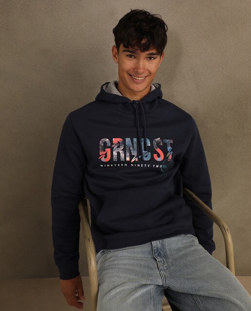 Sudadera de hombre azul marino con capucha · Green Coast · El Corte Inglés