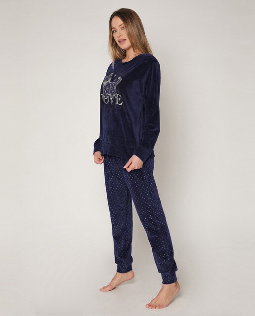Pijama completo de mujer de terciopelo · Admas · El Corte Inglés