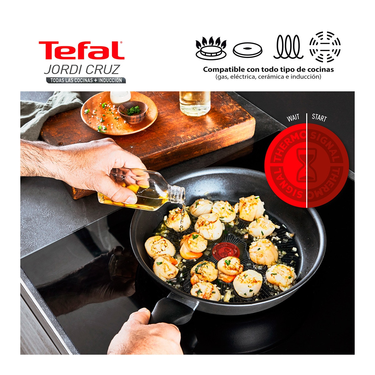 Sartén con mango de acero Jordi Cruz Tefal Negro-7