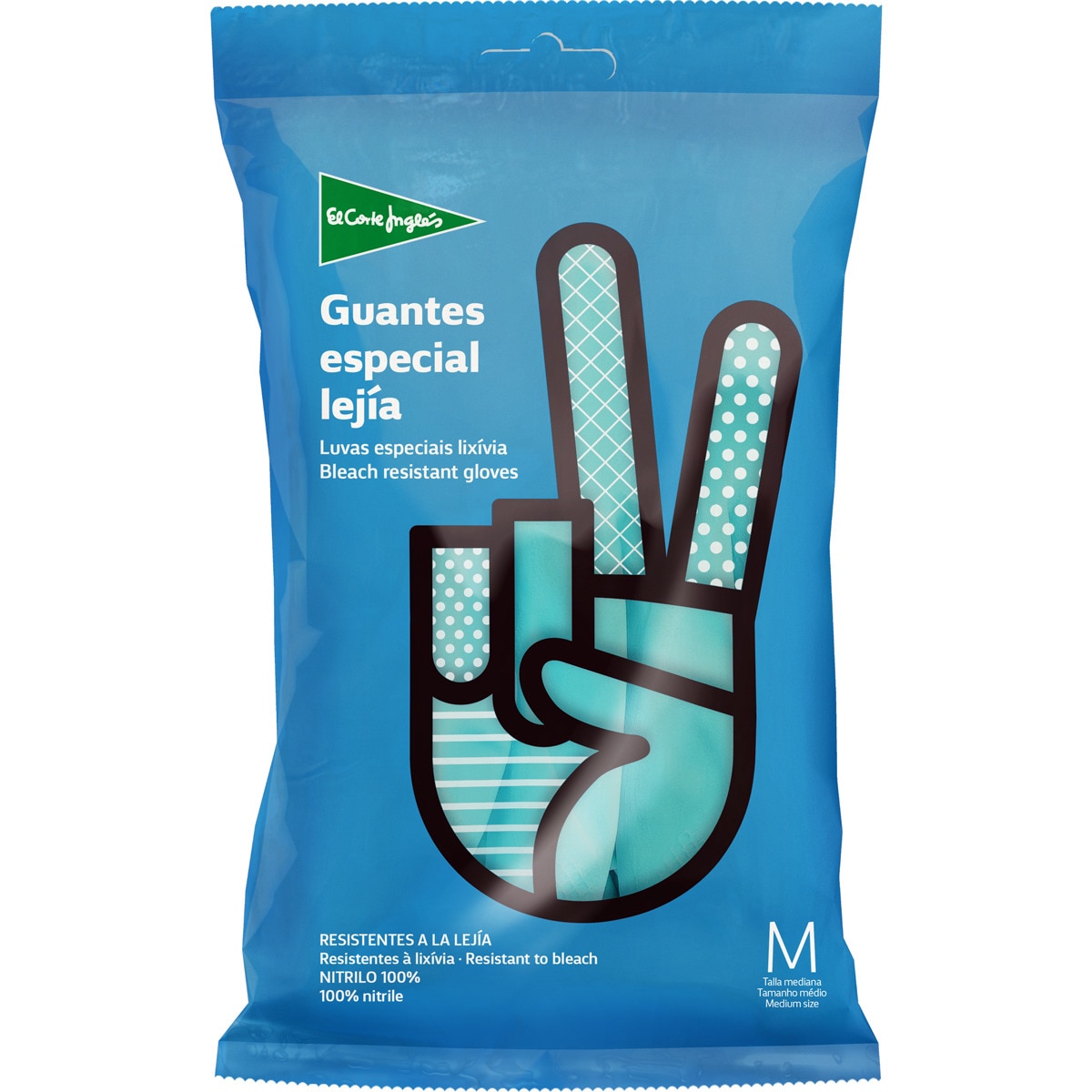 guantes nitrilo especial lejía talla mediana paquete 1 unidad