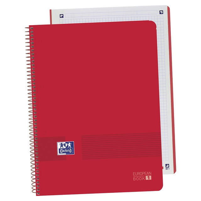 Imagen 0 de Cuaderno Microperforado Oxford  1 Live&Go Tapa Plástico A4+ 80 Hojas 5X5 Rojo