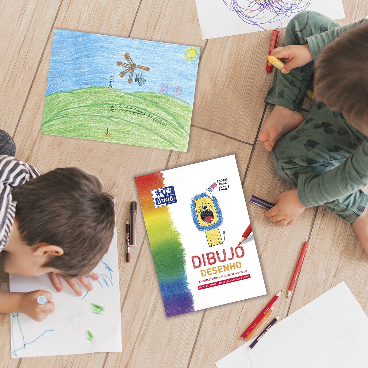 Bloc Dibujo  Oxford A4 20 Hojas 90 Gramos Kids Blanco-2