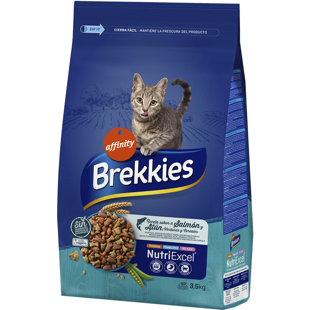 pienso para gatos adultos con sabor a salmón atún y verduras bolsa 3,5 kg