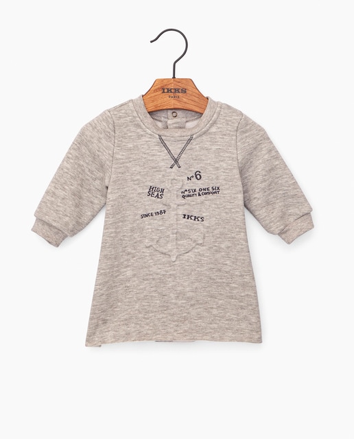 Vestido sudadera de bebé niña en gris claro · IKKS · El Corte Inglés