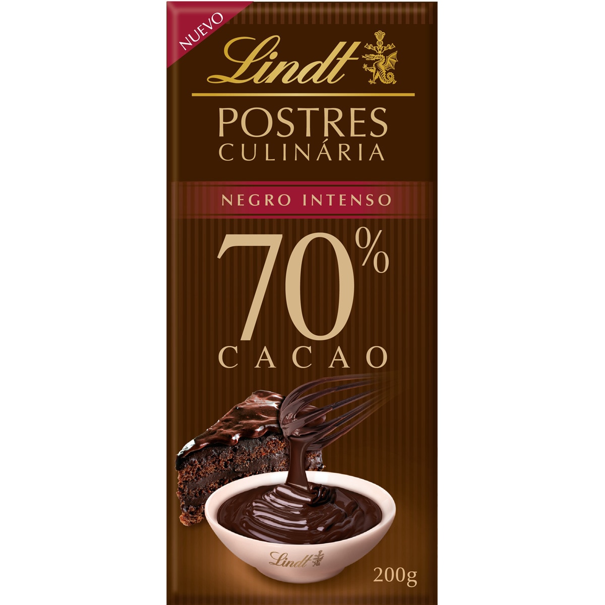 Chocolate Culinário Preto Intenso 70% embalagem 200 g