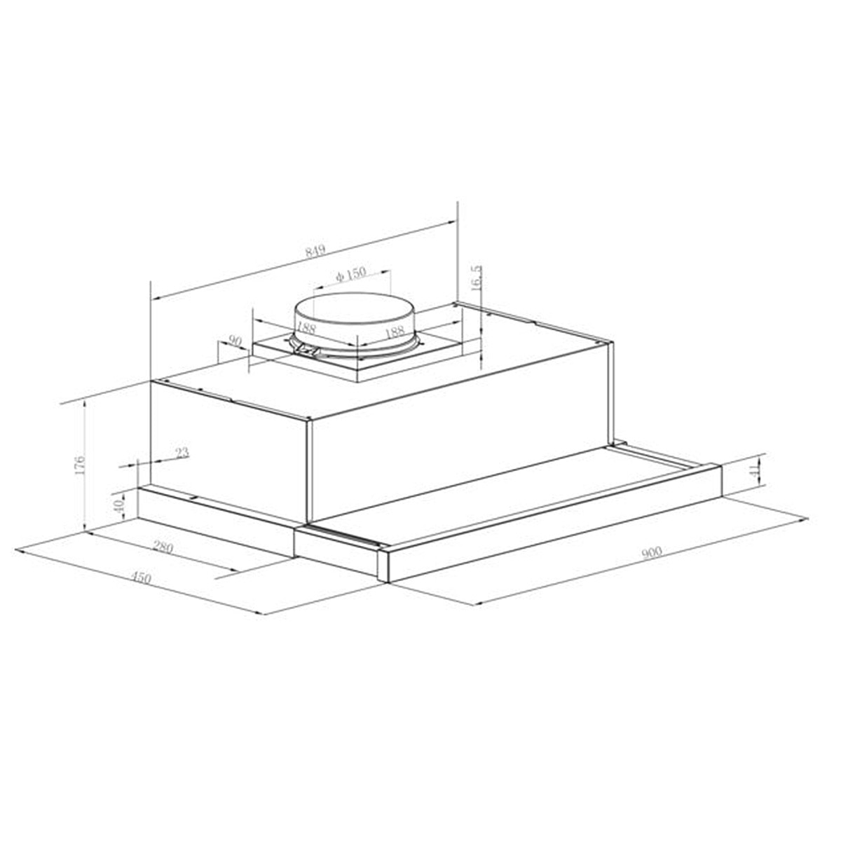 Exaustor Telescópico Encastrável Candy Built-in CBT9240/3X de 3 Velocidades e 90 cm - Silver Inox-2