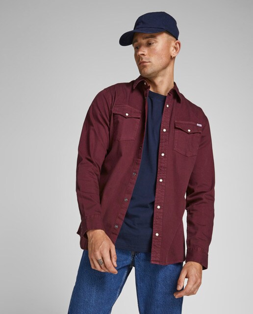 Camisa vaquera de hombre slim lisa · Jack \u0026 Jones · El Corte Inglés