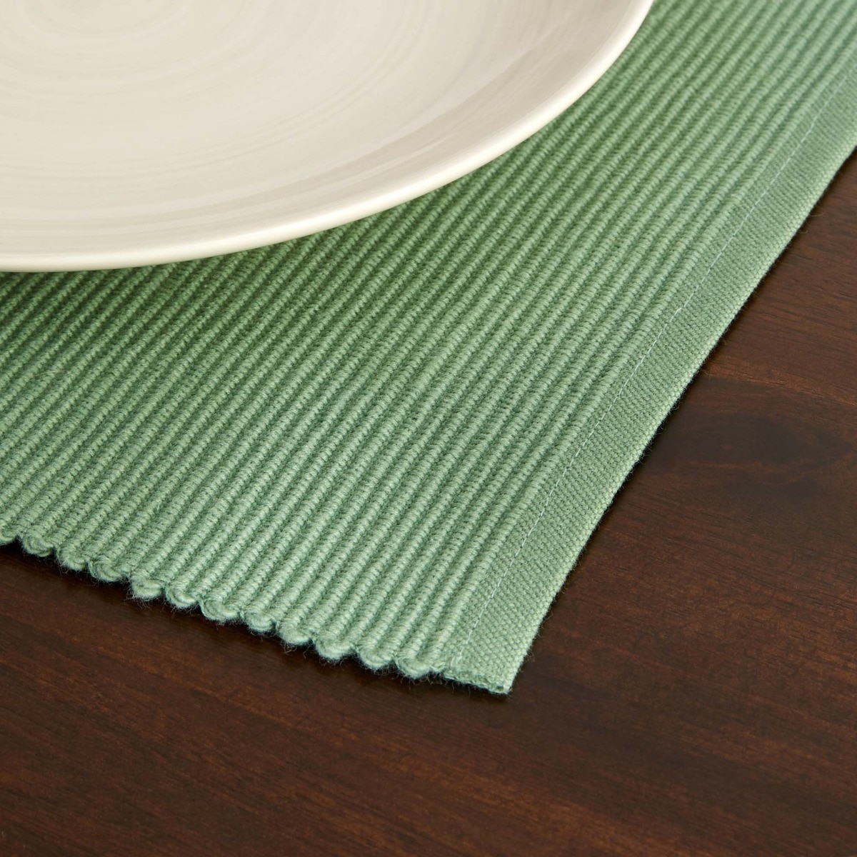 Conjunto de 2 individuais em algodão sustentável Basic Verde-2