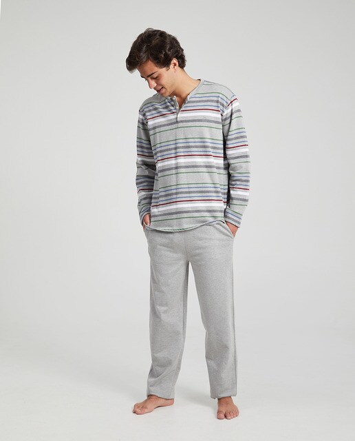 Pijama largo de hombre de punto gris · Kiff-Kiff · El Corte Inglés