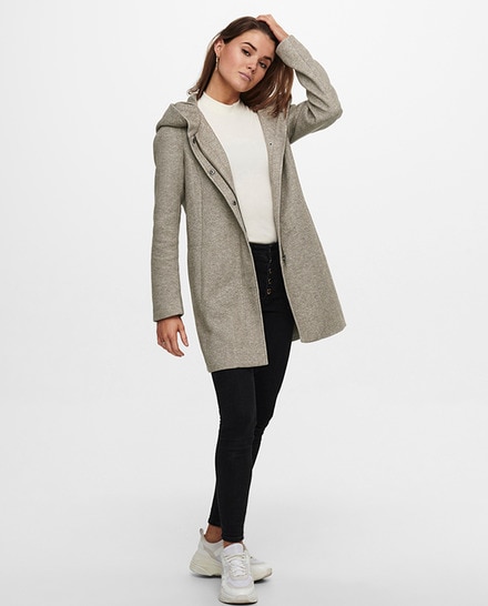 Capucha Abrigos Mujer Color Gris Abrigos Color Gris Mujer Abrigo