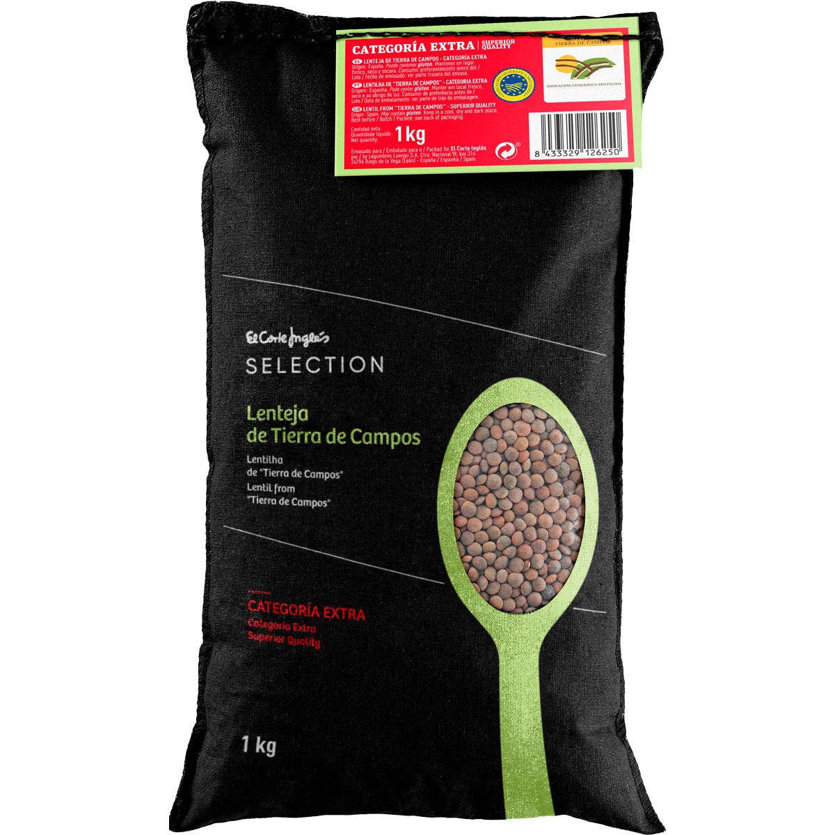 Lentilha Pardina de "Tierra de Campos" embalagem 1 kg