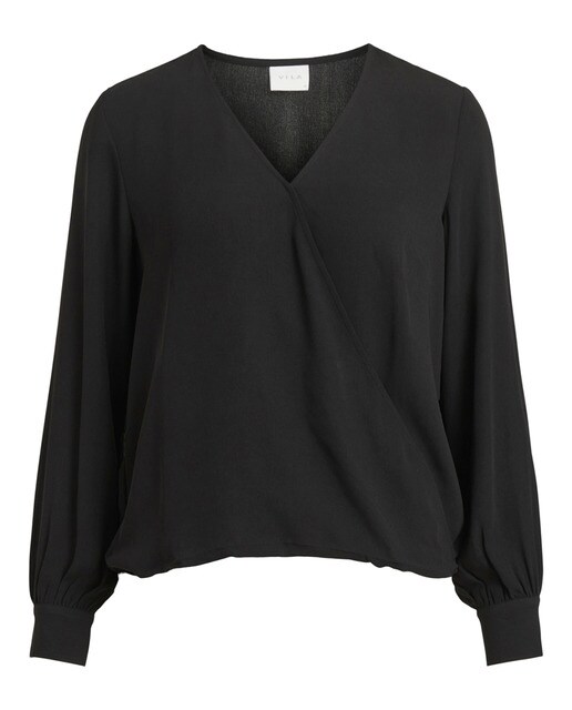 blusa negra escote pico