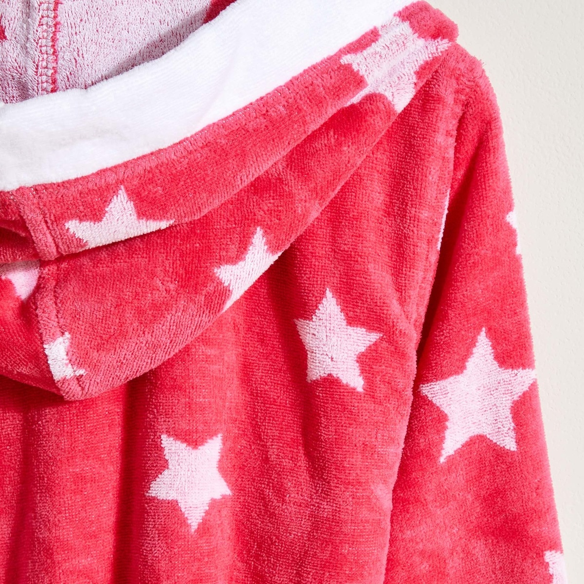 Roupão de banho infantil de algodão com capuz 330 g/m2 Starry Fúcsia-3