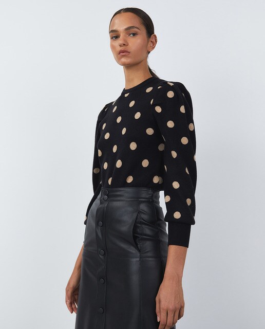 Jersey de mujer topos cuello caja · Sfera · El Corte Inglés