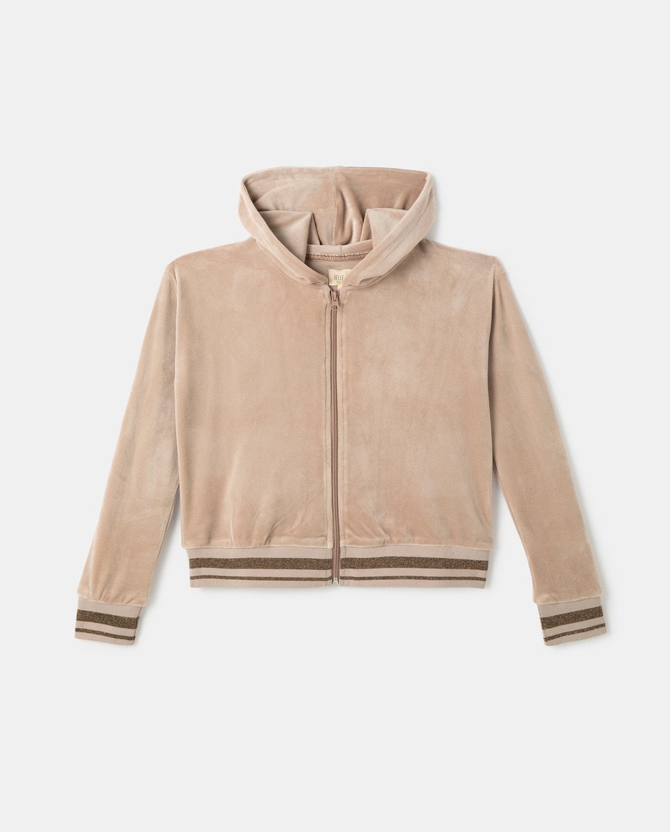 Sweatshirt cropped de veludo Belle&Rebel Cru-4
