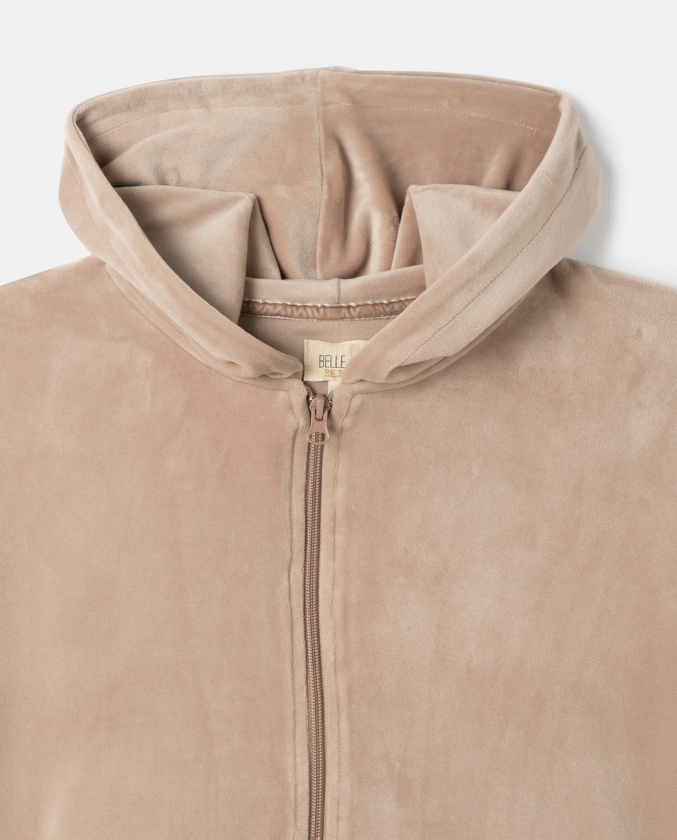 Sweatshirt cropped de veludo Belle&Rebel Cru-5
