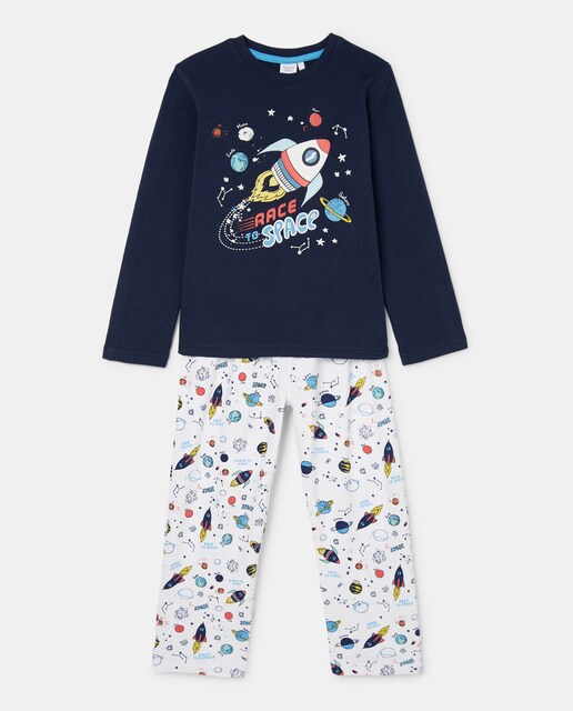 Pijama de niño estampado cohetes · Cotton Juice · El Corte Inglés