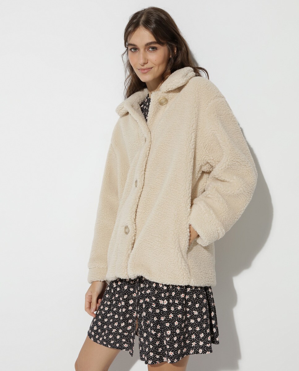 Chaqueta de mujer de borreguito con cuello solapa · Easy Wear · El Corte  Inglés