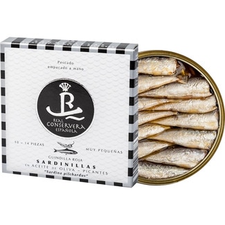 sardinillas en aceite de oliva picante 10-14 piezas lata 78 g neto escurrido - Real Conservera Española