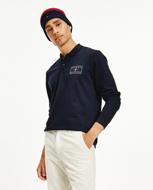 Polo de hombre regular azul con manga larga · Tommy Hilfiger · El Corte  Inglés