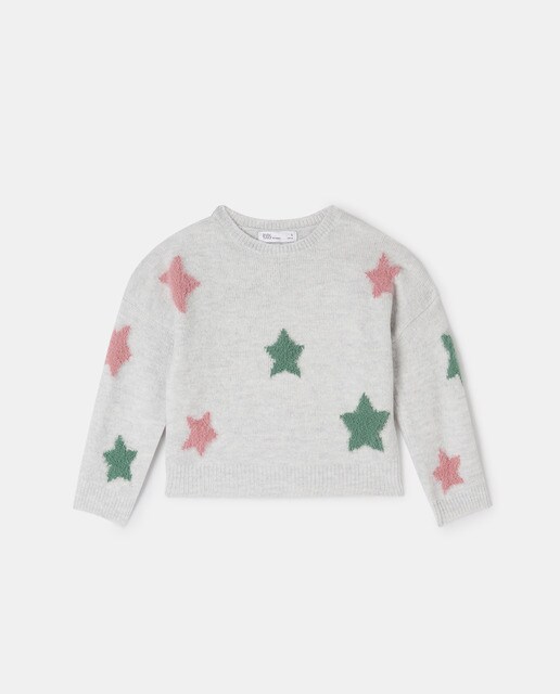 Jersey estrellas de colores de niña gris · Kids El Corte Inglés · El Corte  Inglés