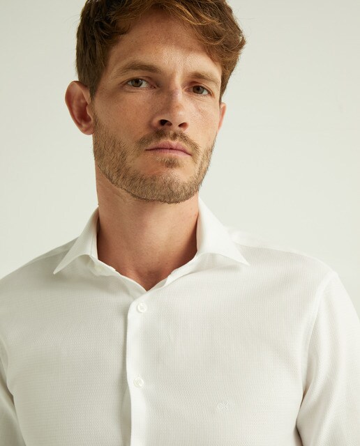 Camisa de hombre regular estructura blanca · Calvin Klein · El Corte Inglés