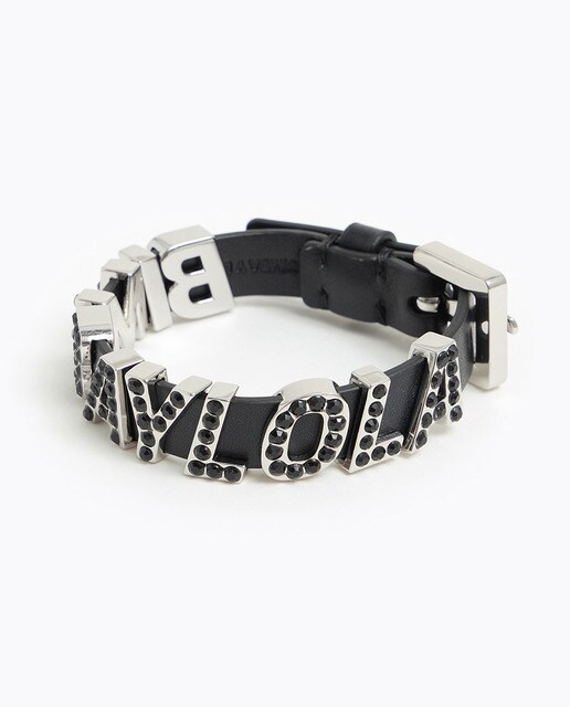 Pulsera de piel con letras plateadas · Bimba y Lola · El Corte Inglés