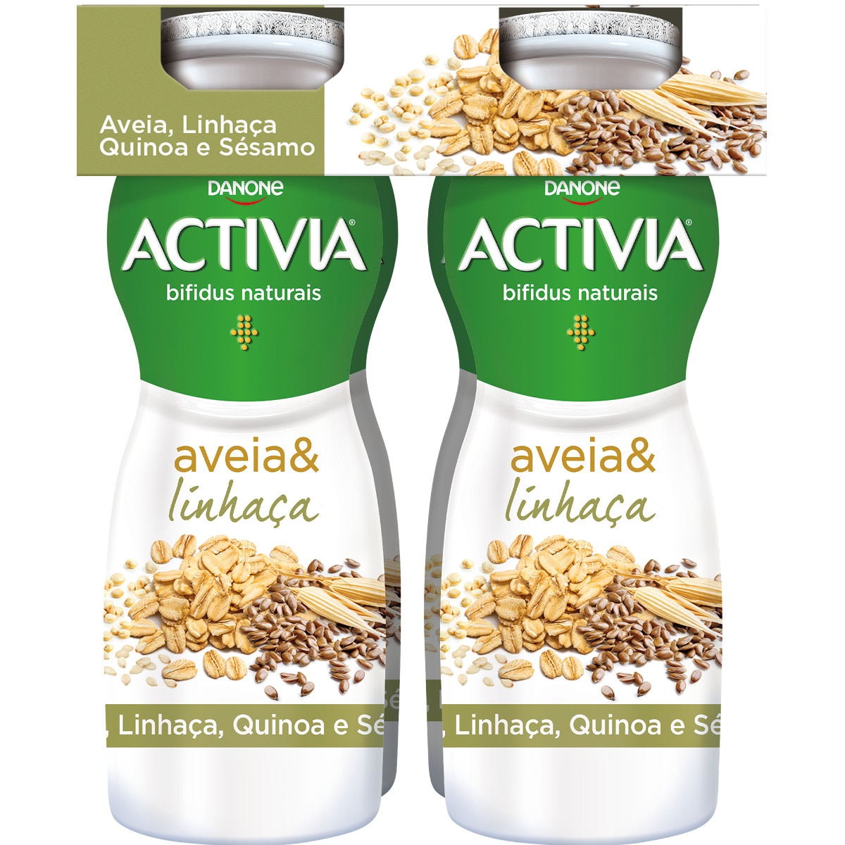 Bifidus Líquido de Aveia, Linhaça, Quinoa e Sésamo Pack 4 unidades embalagem 155 g