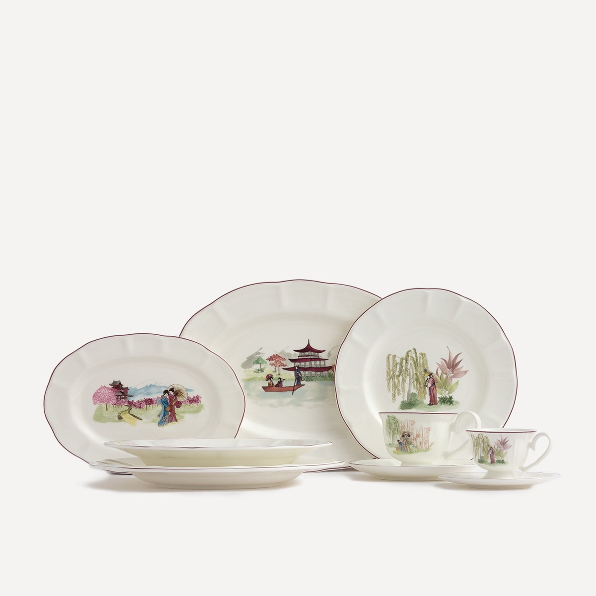 Chávena de café com prato Nakamura Branco-4