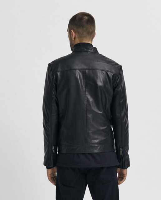 Cazadora de hombre negra de piel · Selected · El Corte Inglés