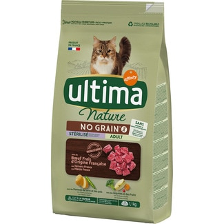Nature Esterilizado Adult pienso para gatos adultos esterilizados con buey No Grain bolsa 1,1 kg - Ultima