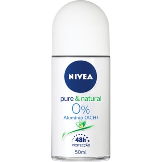 Desodorizante Roll-On Pure & Natural embalagem 50 ml - Nivea