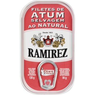 Filetes de Atum Selvagem ao Natural Diet & Fitness lata 120 g - Ramirez