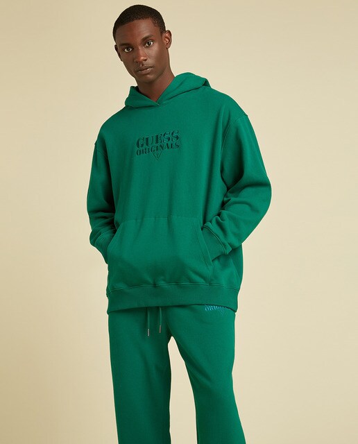 Sudadera de hombre verde con capucha y bolsillo canguro · Guess · El Corte  Inglés