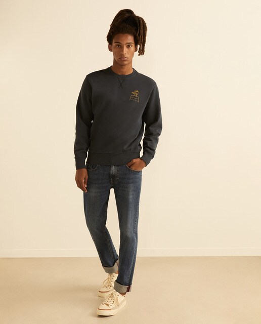 Sudadera de hombre SNOOPY azul marino con cuello redondo · Studio Classics  · El Corte Inglés