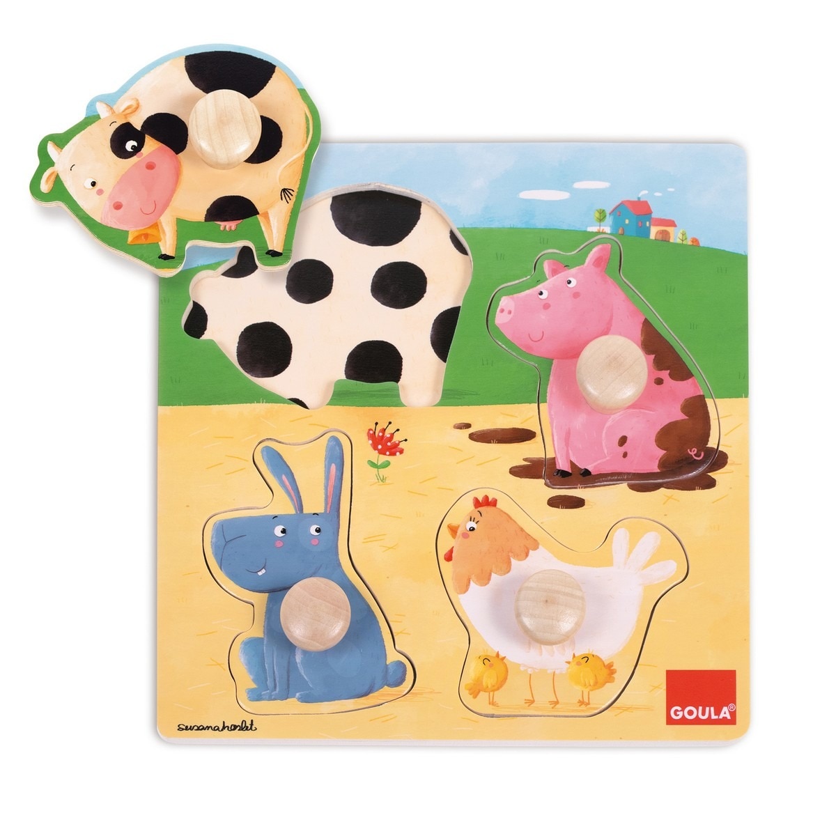 Puzzle Goula Animais da Quinta Cores 1