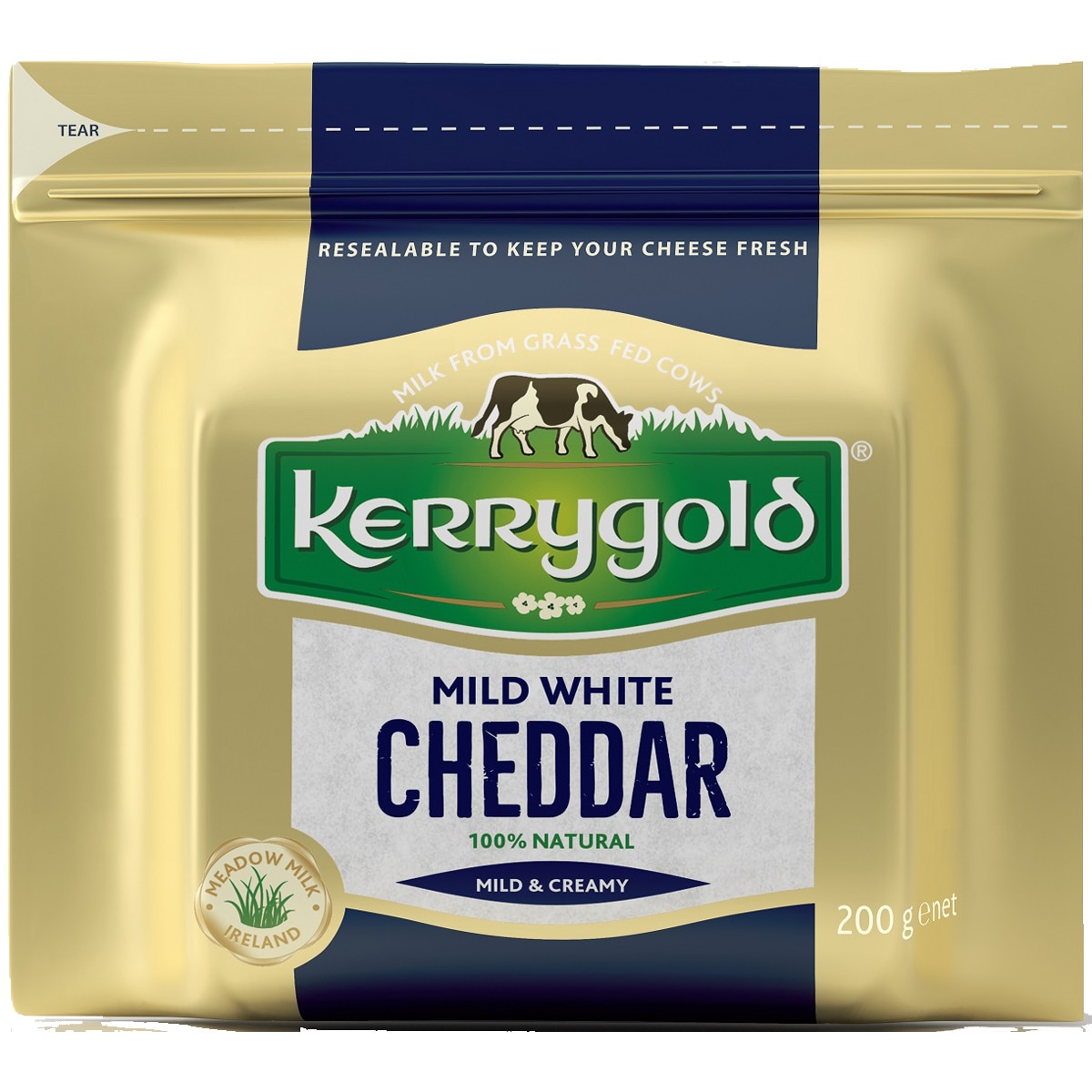 Queijo Cheddar Branco Suave embalagem 200 g
