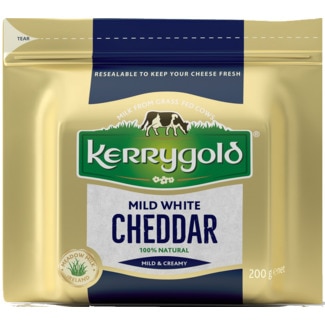 Queijo Cheddar Branco Suave embalagem 200 g - Kerrygold