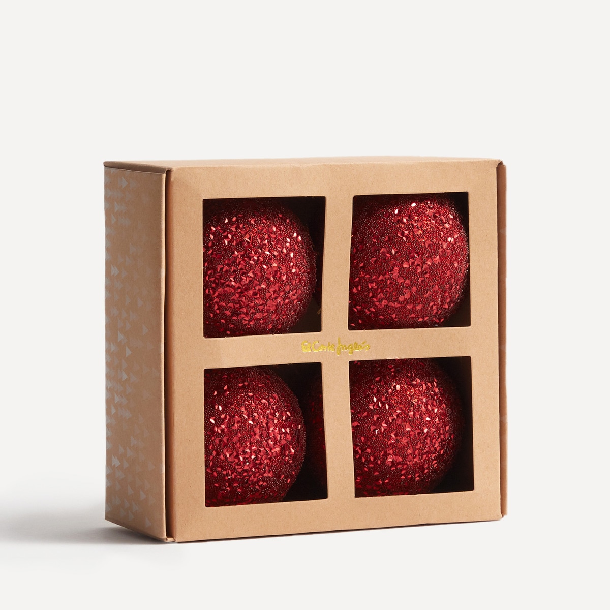 Conjunto de 4 Bolas Vermelhas com Pedras Vermelho-5